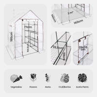 AREBOS Invernadero de lámina Premium con 3 niveles, Marco frío 143 x 143 x 195cm - details 22