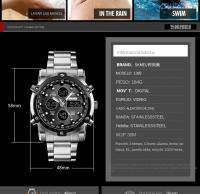 Reloj Digital Skmei 3 Tiempos Con Pantalla Retroiluminada Reloj De Pulsera De Cuarzo Para Hombre Correa De Acero Inoxidable Estilo Lujo Resistente Al Agua - details 12