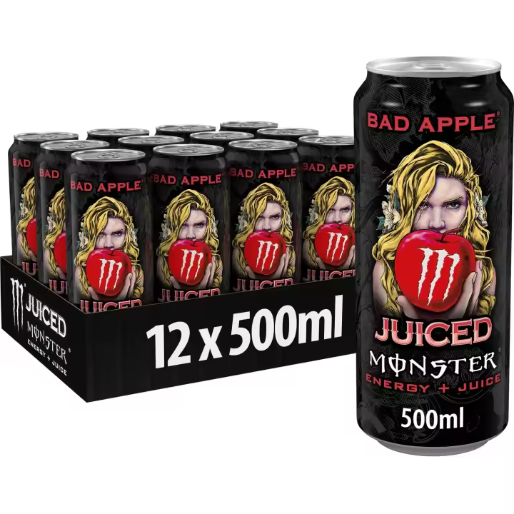 MONSTER BAD APPLE Pack 12 latas 500ml - Sabor manzana - 1