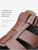 Sandalias Para Hombre Nuevas De Playa Zapatillas De Cuero No Esmerilado Antideslizantes Y Resistentes Al Desgaste Para Verano - details 12