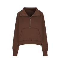 Nueva Sudadera De Mujer Con Capucha Cuello Erguido Otoño Invierno Color Sólido Fleece Manga Larga Bolsillos Cierre Media Pullover Suave - details 63