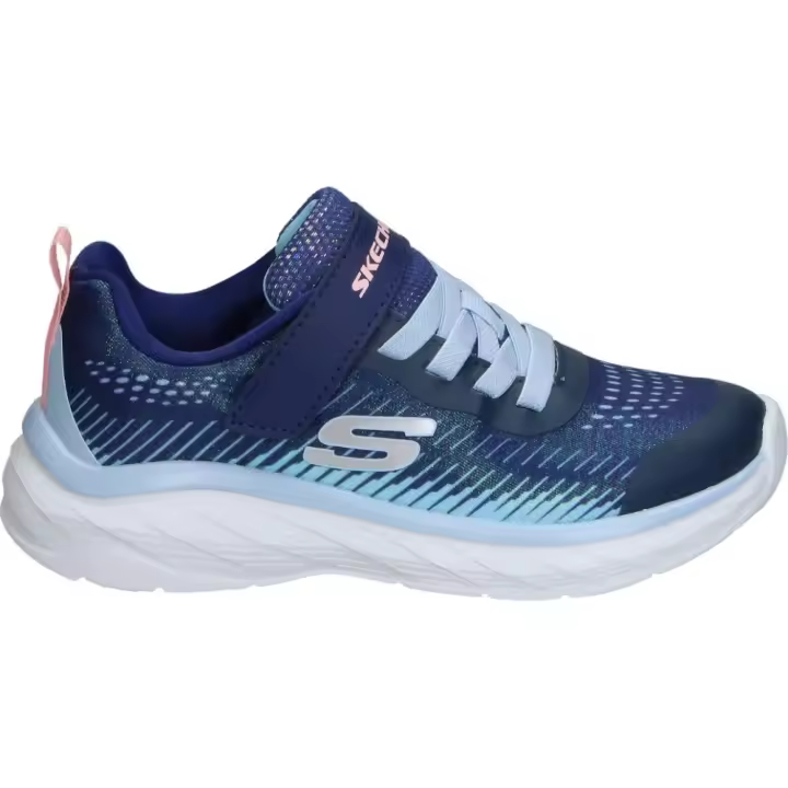 SKECHERS | Zapatillas Skechers Boundless Color Blitz para Niña – Deportiva Azul con Detalles – Sneakers con Adhesivo y Cordones – Cierre Adaptado – Apto para Lavadora – Modelo 303599L-NVMT - 1