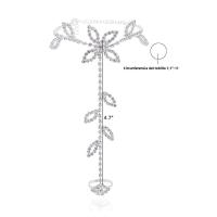 Stonefans Anklet De Verano Para Mujer 1Pcs Hoja De Rhinestone En Color Plata Lujo Pulsera De Mano En Forma Geométrica De Cobre - details 3