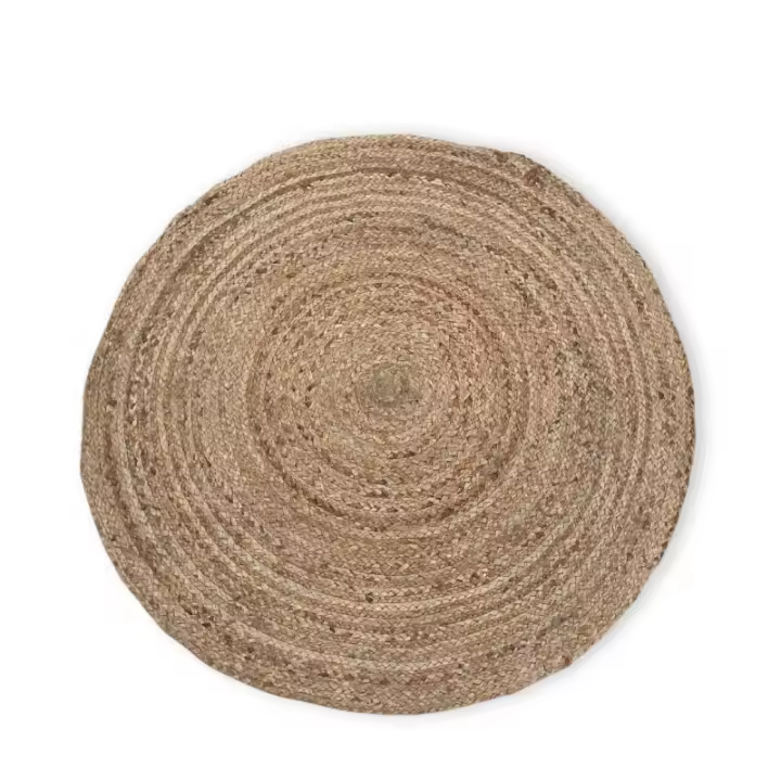 Alfombra Redonda de Yute Suave 90cm - Hecha a mano en India - 1