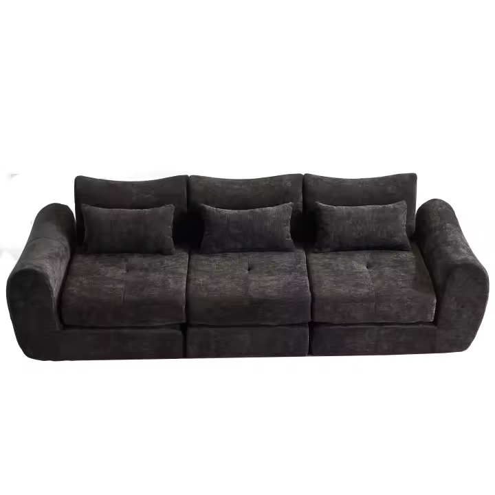 Sofá modular de pana, combinación libre sin herramientas, convertible en sofá cama de 3 plazas, no requiere montaje, ahorra espacio, ideal para salones y apartamentos pequeños - 1
