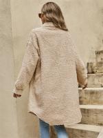 Nueva Chaqueta Larga De Mujer Para Invierno Estilo Casual Sólido Cremallera Simple Talla Grande Abierta Comodidad Poliéster Spandex - details 11