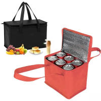 Bolsa Térmica Portátil Para Almuerzo Y Picnic Con Aislamiento Y Portacervezas Bolsa De Alimentos Y Bebidas Insulada Para Entrega De Cerveza - details 0