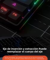 Teclado Mecánico De Juego USB MUCAI MK61 61 Teclas Cable Desmontable RGB Retroiluminado Intercambiable Rojo Axis Hot Swap - details 5