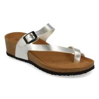 PuntoSalao Sandalias de cuña bio plateadas tipo esclava mujer M-28 - details 1