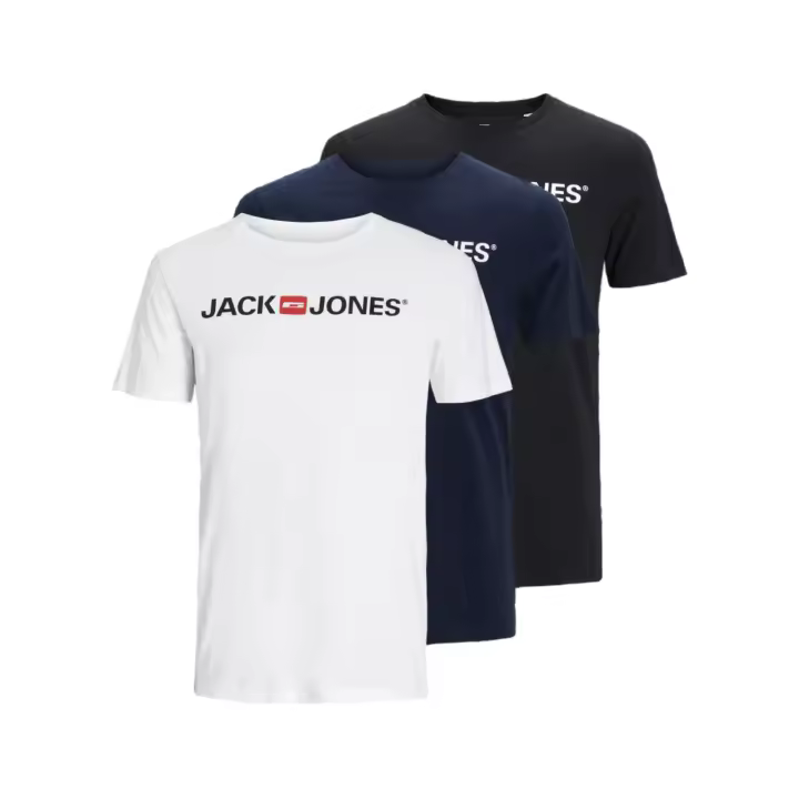 Jack & Jones Jjecorp - Pack de 3 Camisetas de Manga Corta para Hombre - Multicolor (12191330) - 1