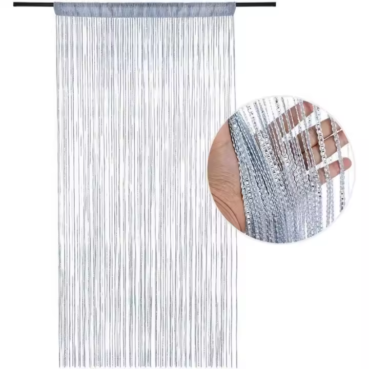 CA Cortinas mosquiteras para puerta, cortinas antimoscas, mosquiteras, panel de lentejuelas, decoración de pared, ventana, puerta, habitación, flecos, 100 x 200 cm - 1
