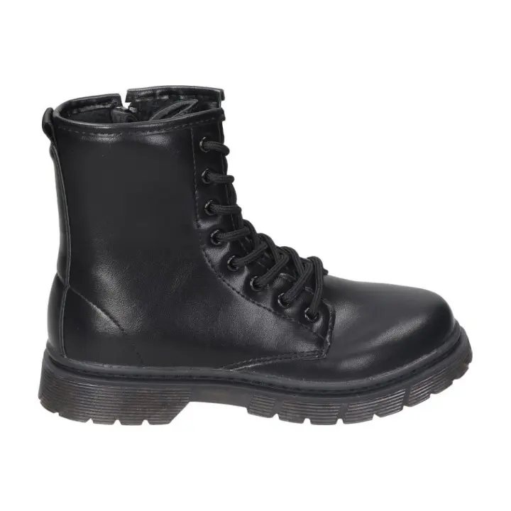 BUBBLE | Botines Bubble para Niña – Botín Estilo Militar en Color Negro – Botines con Cierre de Cordones y Cremallera – Botines Cómodos y de Alta Calidad – Máximo Ajuste – Modelo 6022 - 1