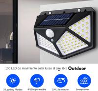 12 Pack Lámparas De Pared Solar Con 3 Modos Sensor De Movimiento Seguridad Impermeables LED 100 Para Jardín Garage Pared Exterior Modernas - details 3