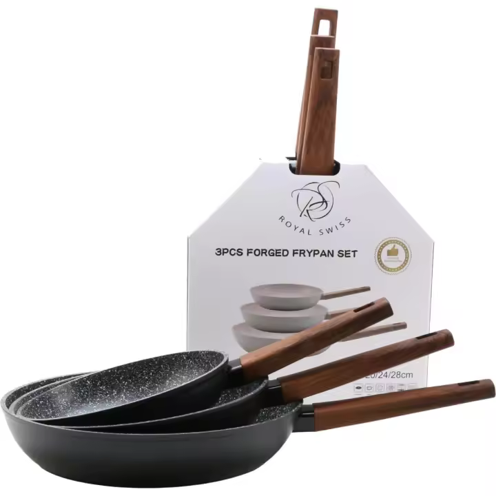 PACK X3 - SET X3 - SARTENES - SARTEN - APTO PARA TODO TIPO DE FUEGO - APTO LAVAVAJILLAS - COLOR GRIS - BATERIA DE COCINA - 3 PIEZAS EN GRANITO - 20 CM - 24 CM - 28 CM - ANTIADHERENTE - MARMOL FUNDIDO A PRESION - APTO INDUCCION - GRANITO - 1