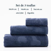 Set toallas de baño (tocador 30x50cm + manos 50x90cm + baño 70x140cm) 450GSM en algodón varios colores Scalpers Home - details 35