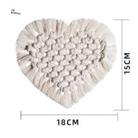 Mantelera De Algodón Tejida a Mano Estilo Bohemio Con Borlas No Esmerilada Antideslizante Para Taza Alfombrilla De Mesa Decorativa - details 3