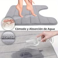 Alfombra De Baño En Forma De U Suelo De Inodoros De Espuma De Memoria Antideslizante Y Super Absorbente Para El Hogar - details 2