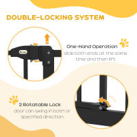 PawHut Barrera de Seguridad para Perros Extensible 74-94 cm para Puertas y Escaleras Puerta de Seguridad para Mascotas con Montaje a Presión y Doble Bloqueo - details 3