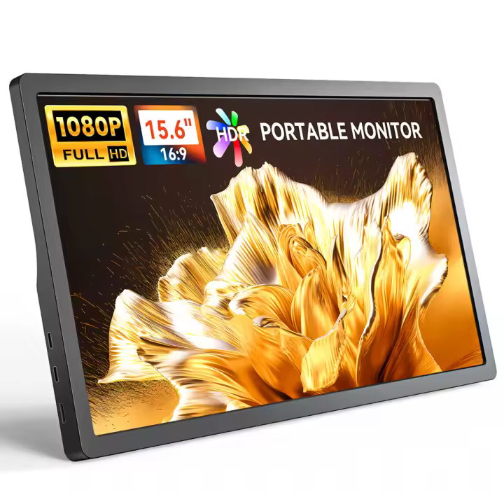 Monitor Portátil 15.6 Pulgadas IPS 1080P FHD USB Tipo-C de Computadora, Juego HDR con HDMI/USB C para MacBook PC Xbox PS4/5 Nintendo Switch Teléfono - 1