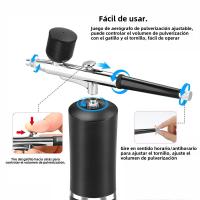 Kit De Aerógrafo Portátil Para Uñas Con Compresor Mini Pistoleta De Pulverización Para Pintura De Uñas Maquillaje Y Modelado De Artesanía - details 3