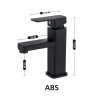 Grifo De Baño ABS Mezclador De Agua Caliente Y Fría De Cuadrado Negro Montado En La Superficie Para Lavabo Y Bañera - details 0