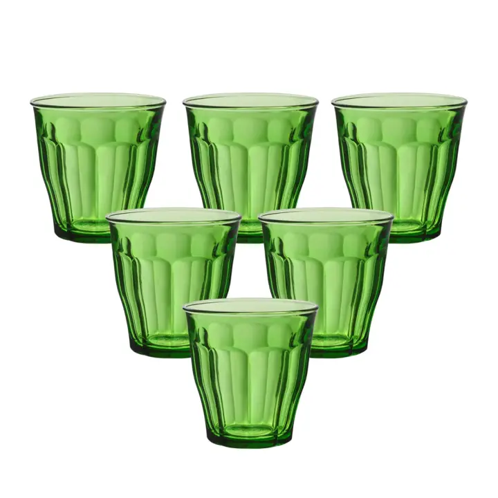 STARLEY-Set de Vasos Duralex Picardie Cristal 250 ml,310cc ,Verde - 1