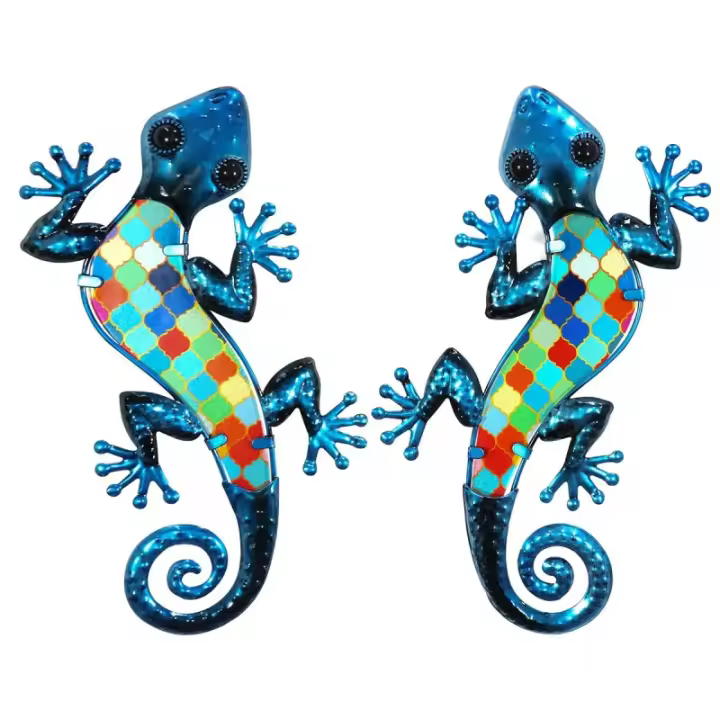 SIGNES GRIMALT Signes Grimalt By SIGRIS - Figura de Lagarto de Metal y Cristal Azul para Decoración de Interior y Exterior - 1