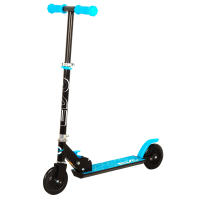 EVO - Patinete 2 ruedas azul, negro o rosa, plegable 90º, manillar ajustable 3 alturas, medidas 65x32x76 cm, peso máximo soportado 50 kg, freno trasero, base y manillar antideslizantes, juguetes niños +5 años, juguetes aire libre, juegos exterior - details 0