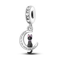 Colgante De Gato Luna Estrella En Plata Para Mujer Pendiente De Earphone Dangle Joyería De Moda DIY Regalo Bangle Bracelet Fit - details 177