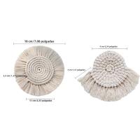 Mantelera De Algodón Tejida a Mano Estilo Bohemio Con Borlas No Esmerilada Antideslizante Para Taza Alfombrilla De Mesa Decorativa - details 2