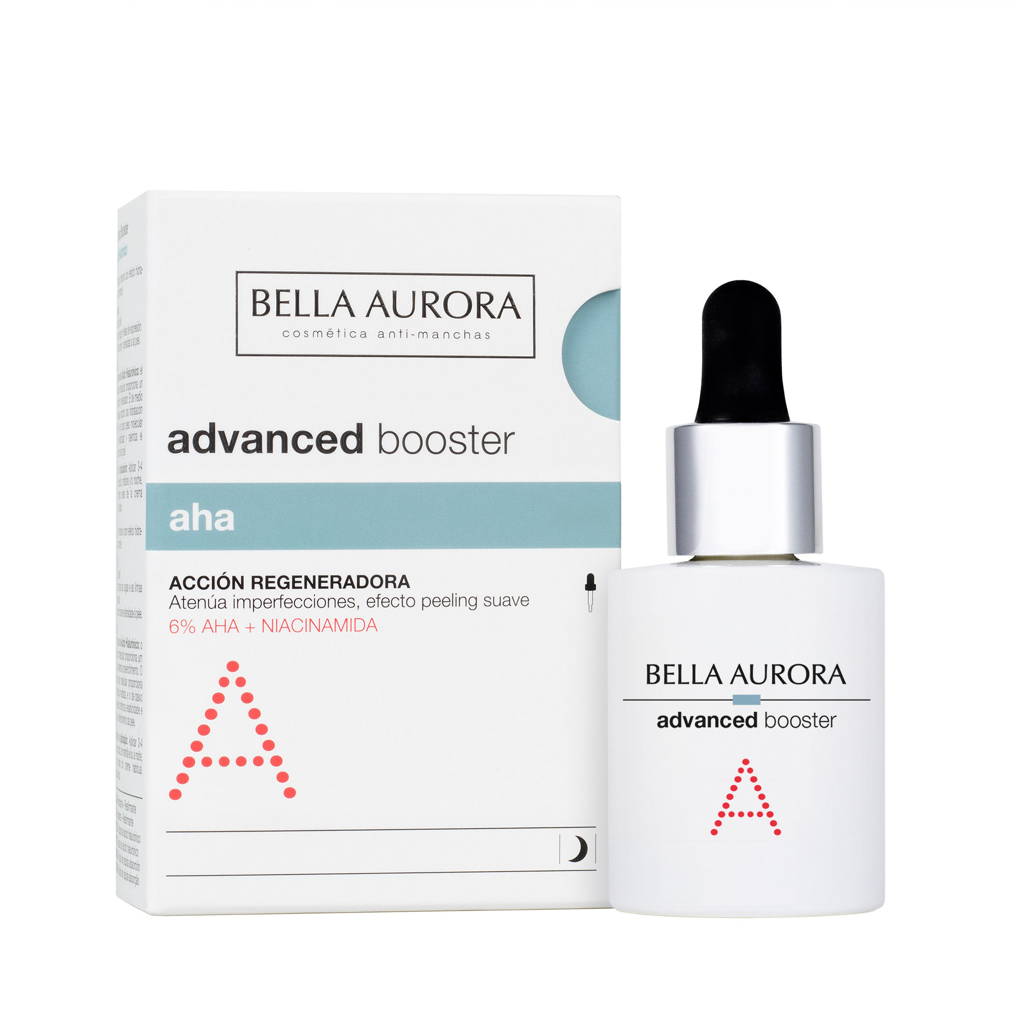 BELLA AURORA - Advanced Booster Aha 30 ml, Sérum Anti-Imperfecciones, con Efecto Peeling, Exfoliante y Anti-manchas Facial, Unifica el Tono de la Piel
