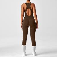 Conjunto De Yoga Para Mujer Moda Color Sólido Cuello Redondo Ajustado Fitness Ropa Deportiva Overoles De Gimnasio Sexy Ropa De Yoga - details 28