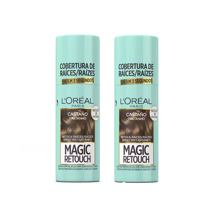 L'Oréal Paris | Magic Retouch Spray Retoca Raíces y Canas, tan concentrado que dura hasta 33 aplicaciones y se va con el primer champú 2x75ml - 1