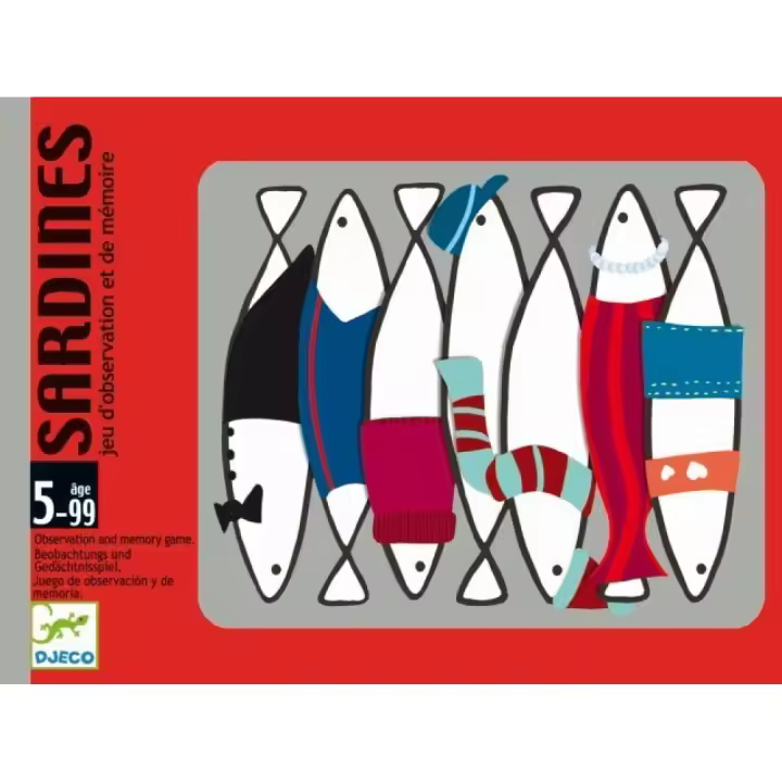 MARCA DJECO JUEGO DE CARTAS SARDINES. JUEGO DIVERTIDO PARA TODA LA FAMILIA - 1