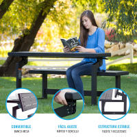 Banco convertible en mesa Lifetime color gris - details 2