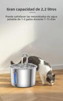 Fuente De Agua Automática Para Gatos Y Perros 2.2L Ultra Silenciosa Con Fuente De Alimentación USB Acero Inoxidable Durable Para Mascotas De Interior - details 0
