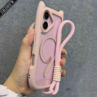 Funda De Teléfono Para iPhone Con Orejas De Gato Transparente Y Magnéticas De Acrílico Con Correa Para Muñeca Compatible Con Modelos 12 13 14 15 16 17 - details 2