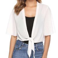 Chalera De Verano Para Mujer En Chiffon Estilo Playa Blusa Elegante Con Manga Corta Antirreflectante Tops Casuales Solas - details 2