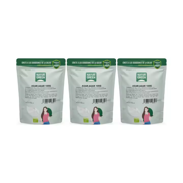 Pack 3x Agar-agar Bio 100g Naturgreen - 1