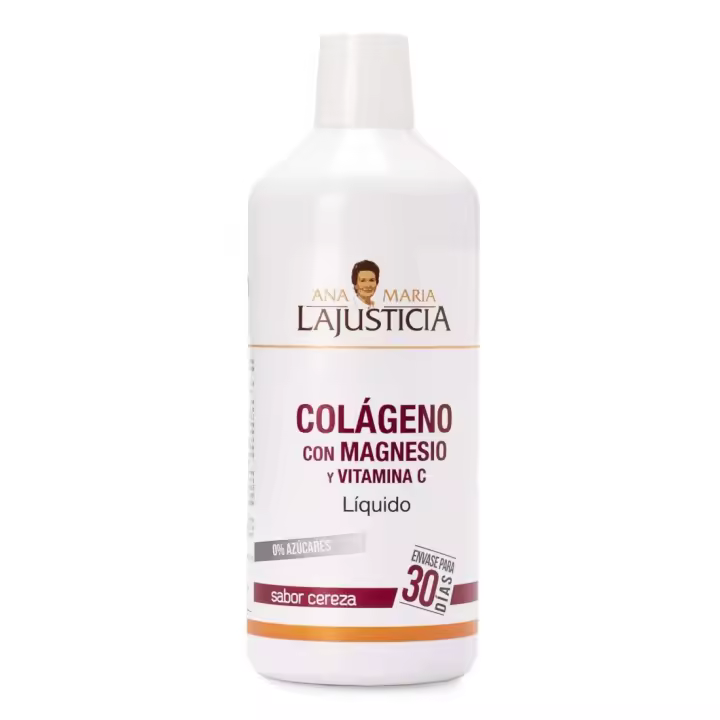 ANA MARIA LAJUSTICIA COLAGENO CON MAGNESIO Y VITAMINA C LIQUIDO SABOR CEREZA 1000ML - 1