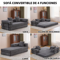 Sofá cama convertible de chenilla suave, asiento doble, no requiere montaje - tela resistente a los arañazos, imprescindible para apartamentos cómodos - details 4