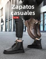 Botas De Hombre Cuatras Estaciones Suela Suave Antideslizante Casual Botas De Trabajo Al Aire Libre Botas Clásicas Joker Juventud De Cuero - details 1