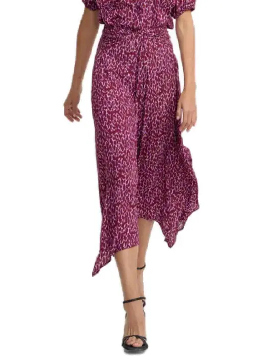 Falda Silbon midi asimetrica estampado lurex para mujer - 1