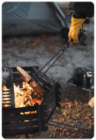 Pinzas De Carbón Para Acampar Al Aire Libre ShineTrip Resistente Al Calor Con Cubierta De Cuero Portátil Para Pícnic Herramienta Multiusos De Acero - details 7
