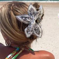 Pinza Para El Cabello Vintage Doble Cara Con Flores De Cashew Y Corazón Lazo De Alta Calidad Estilo Fashion Para Mujeres - details 5