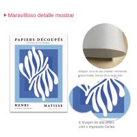 Pintura En Lienzo De Hojas De Coral En Azul Estilo Bauhaus Matisse Picasso Decorativa Para Sala De Estar Arte En La Pared Sin Marco - details 3