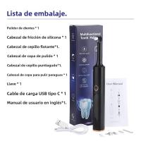 Limpia Dientes Eléctrico Con 4 Modos Herramienta De Blanqueamiento Dental Eliminador De Tartar Y Placa Cuidado Oral Fresco Negro - details 8