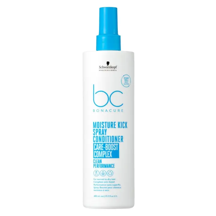 Schwarzkopf Professional Bonacure Moisture Kick Spray Acondicionador 400Ml. / Acondicionador en spray sin aclarado para cabello normal a seco, rizado o quebradizo. - 1