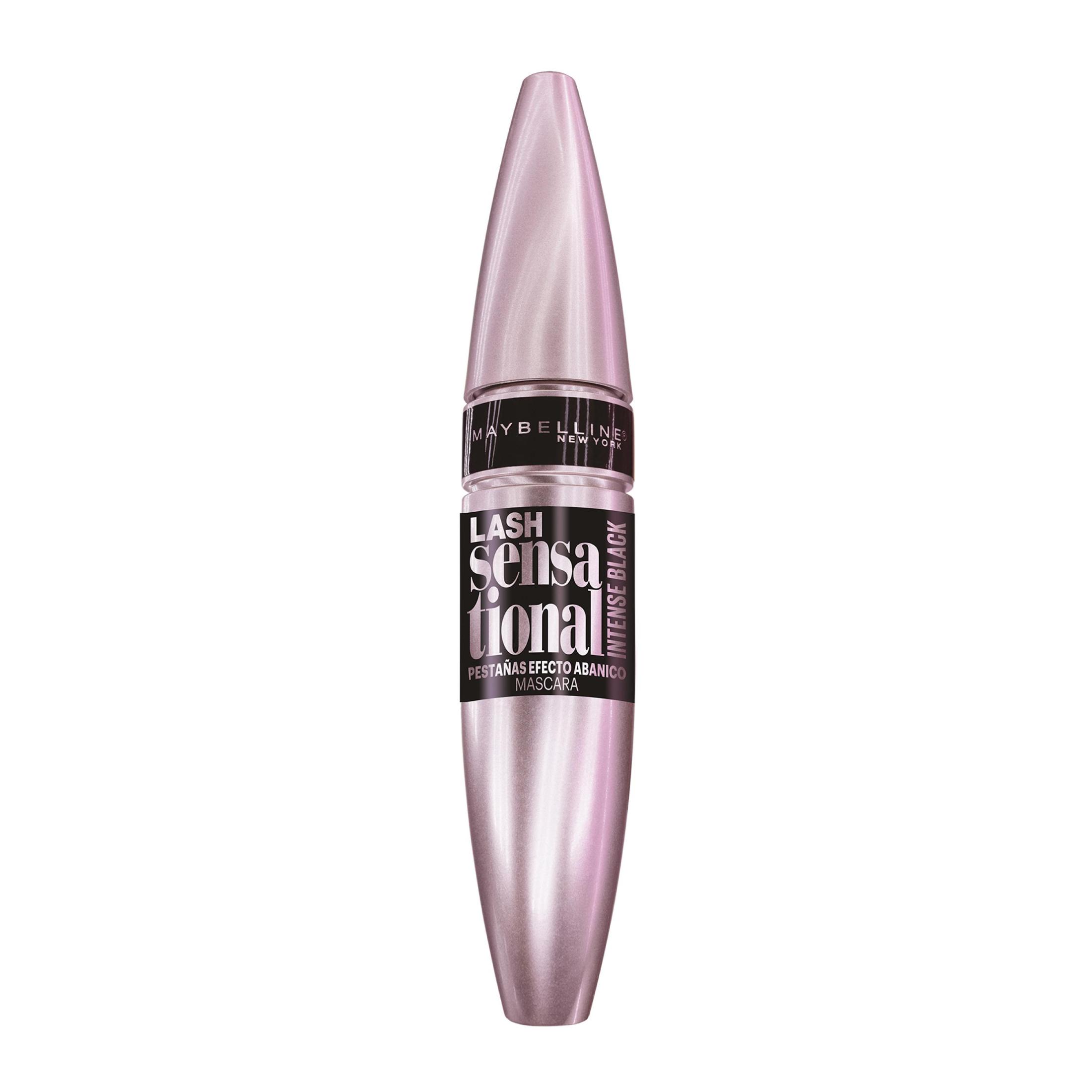 Maybelline New York | Lash Sensational máscara de pestañas negra volumen- 9,5 ml con cepillo en forma de abanico no apelmazada, pestañas más flexibles | 9,5ml