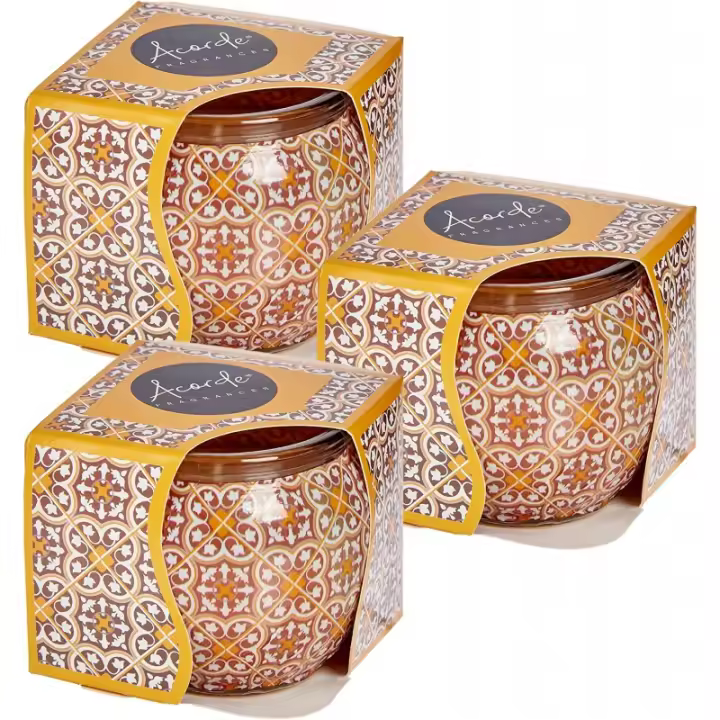 TIENDA EURASIA – Pack 3 Velas Aromaticas, 7,6x6,5x7,6cm, Olor Suave y Agradable, Ambientador Casa - 1